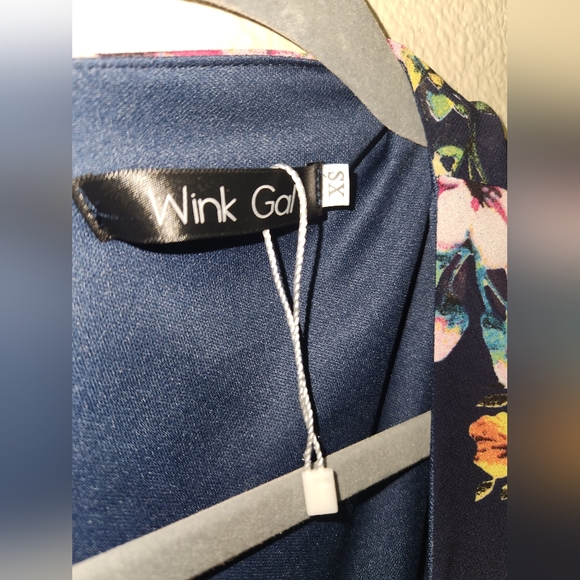 Casual Flowy Split Floral Print Wrap Long Maxi Dress, NAVY, SZ: XS ~ NWT - Picture 7 of 8